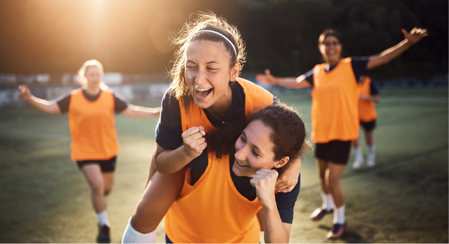 kids celebvrating at sports game